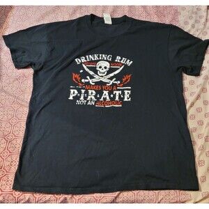 Great Gasparilla Pirate Skull Rum Graphic Shirt L Lg